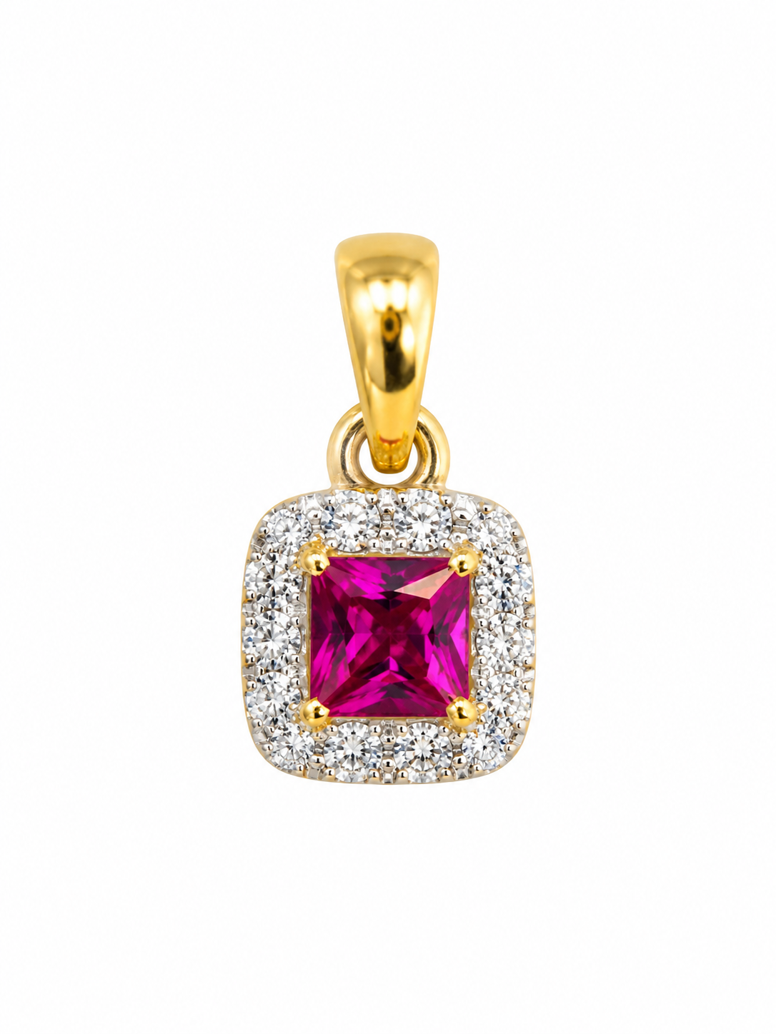 22KT Gold Pink Stone Pendant